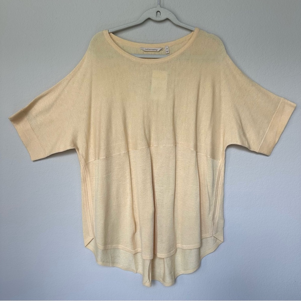 Soft Surroundings Soft Yellow Short Sleeve Top 2X NWT
